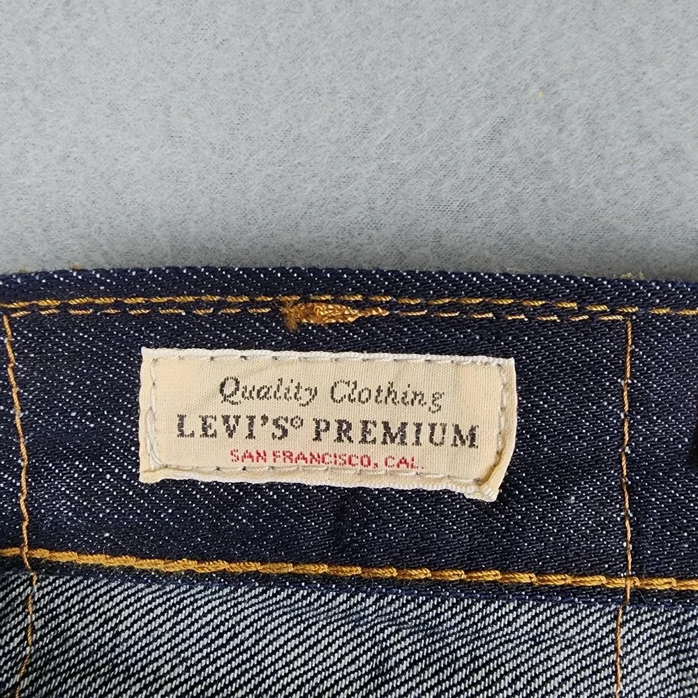 Levi's 505 Regular Jeans Mens 34x36 Dark Blue Wash Selvedge Straight Denim NWT